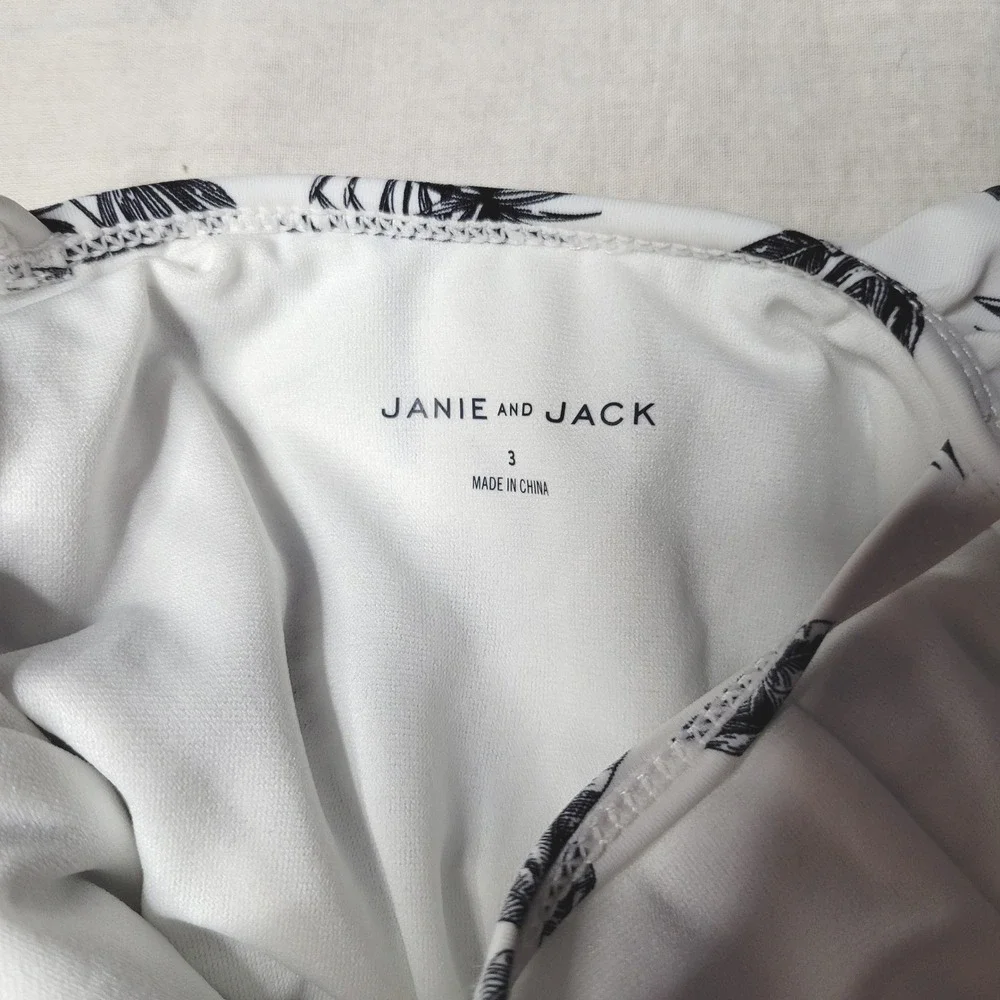 Janie and Jack Girls Palm Toile Ruffle One Piece Swimsuit Size 3T
